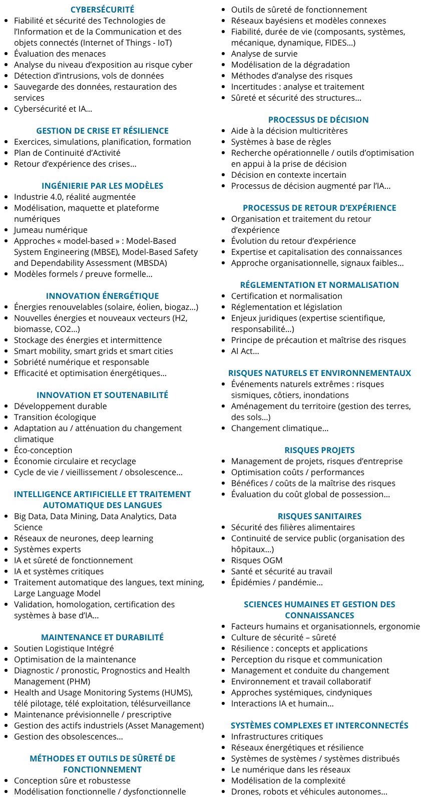 LISTE DES THÉMATIQUES ET SOUS-THÉMATIQUES CYBERSÉCURITÉ § Fiabilité et sécurité des Technologies de l’Information et de la Communication et des objets connectés (Internet of Things - IoT) § Évalu.png